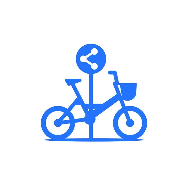 Иконка точки обмена велосипедами на белом — стоковый вектор