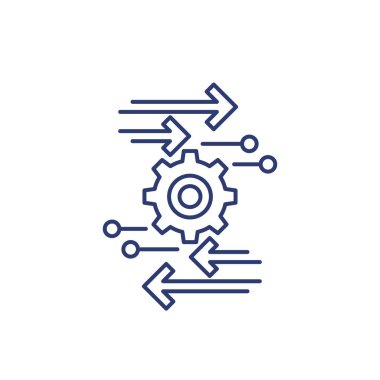 beyaz üzerinde otomasyon ve optimizasyon çizgisi simgesi
