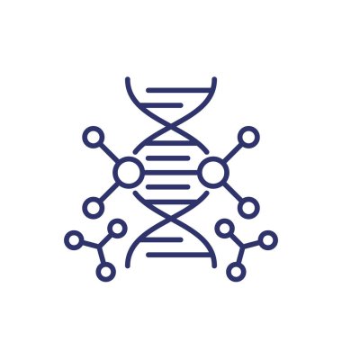 Genetik mühendisliği ve DNA değiştirme çizgisi simgesi