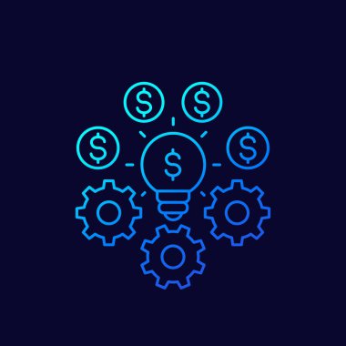 yenilikler ve fintech, vektör çizgisi simgesi