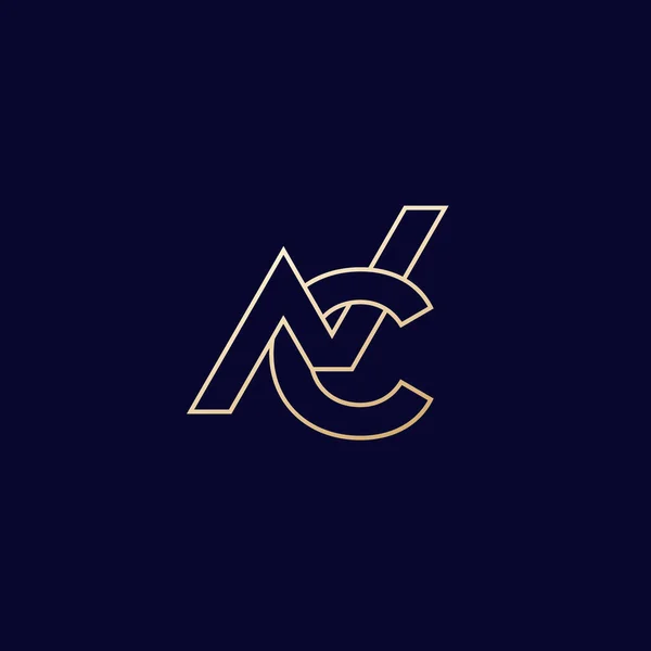 Logo monograma NC, estilo de línea — Archivo Imágenes Vectoriales