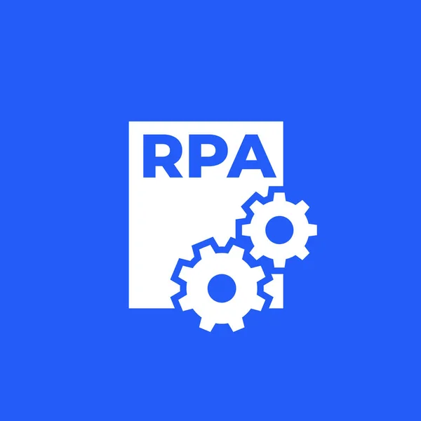 RPA, icono de vector de automatización de procesos robóticos — Vector de stock