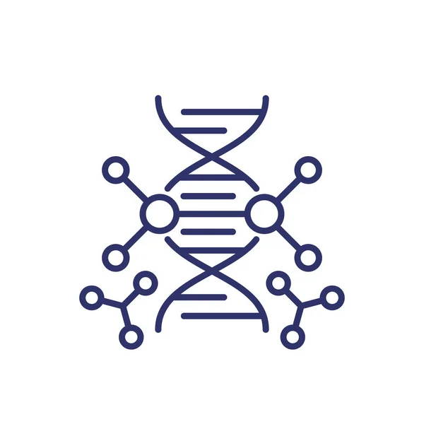 Engenharia genética e ícone de linha de modificação de dna — Vetor de Stock