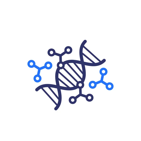 Ikon för genteknik och DNA-modifiering — Stock vektor
