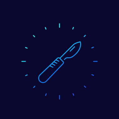 Neşter, ameliyat çizgisi vektör simgesi