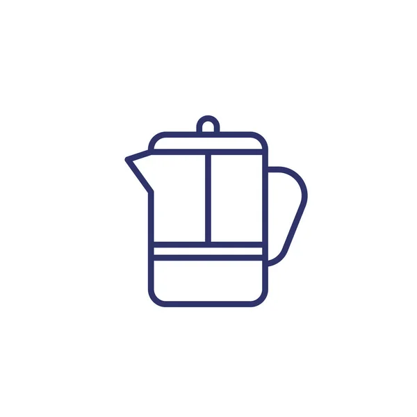 French press line icon on white vector — Stock Vector