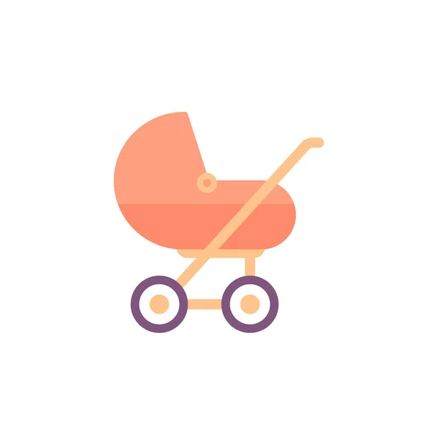 Kinderwagen pictogram op wit — Stockvector