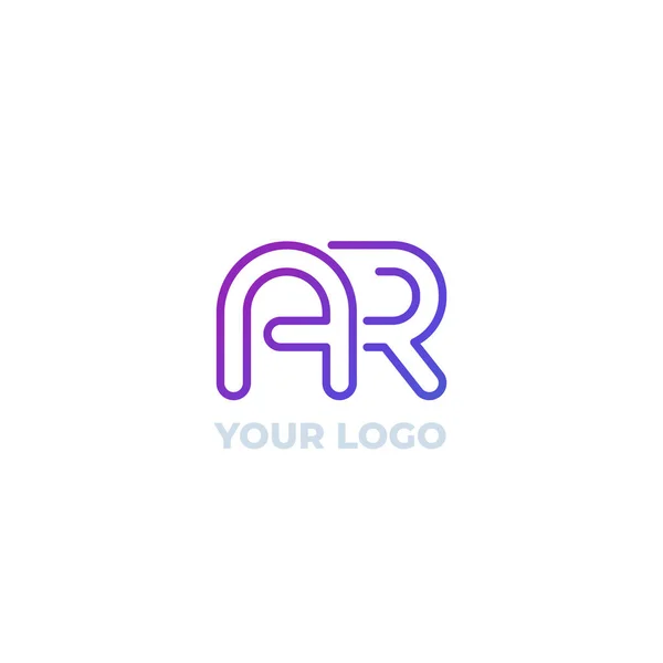 AR Buchstaben Initialen Logo, Liniendesign — Stockvektor