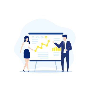 İş verileri ve insanların vektörü ile sunum