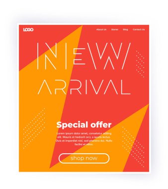 yeni varış afişi, web sitesi şablonu tasarımı