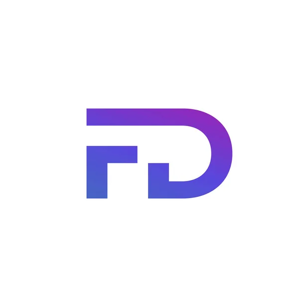 FD logosu, harf tasarımı, vektör — Stok Vektör