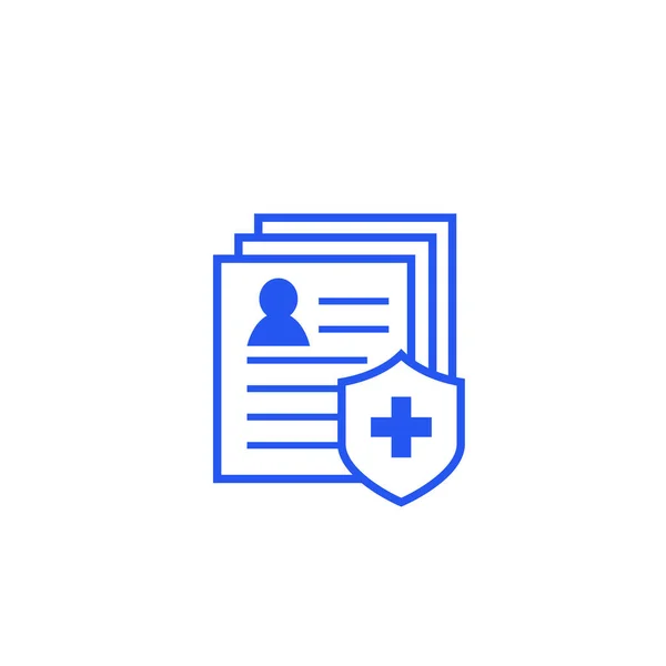 Icône d'assurance médicale sur blanc — Image vectorielle