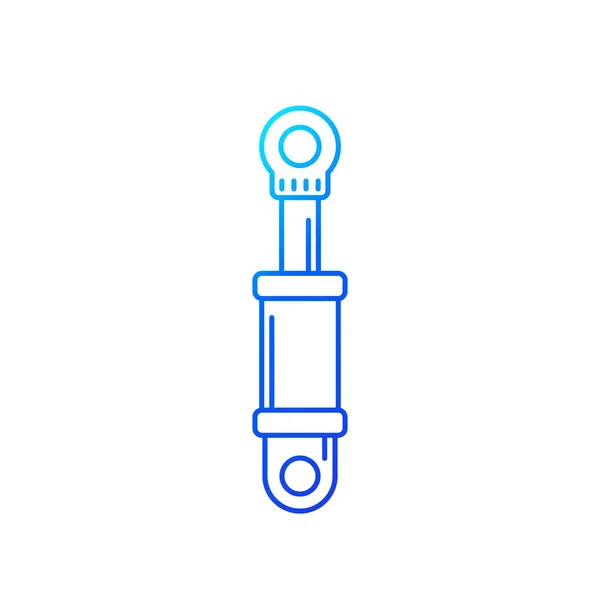 Symbol für Hydraulikzylinder in dünner Linie — Stockvektor