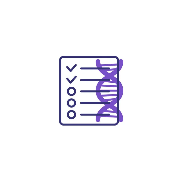 Resultados do teste de ADN, ícone médico — Vetor de Stock