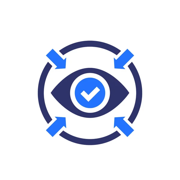 Focus icon with eye, vector — Stock Vector