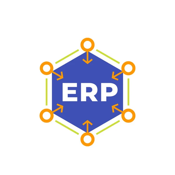 Erp logiciel icône vectorielle pour le web — Image vectorielle