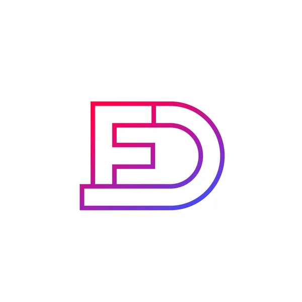 FD harfleri vektör logosu, satır tasarımı — Stok Vektör