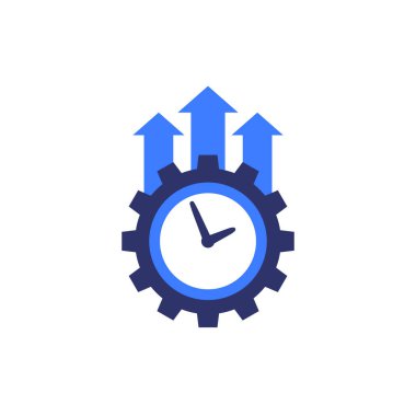 Beyaz üzerinde verimlilik büyüme vektörü simgesi