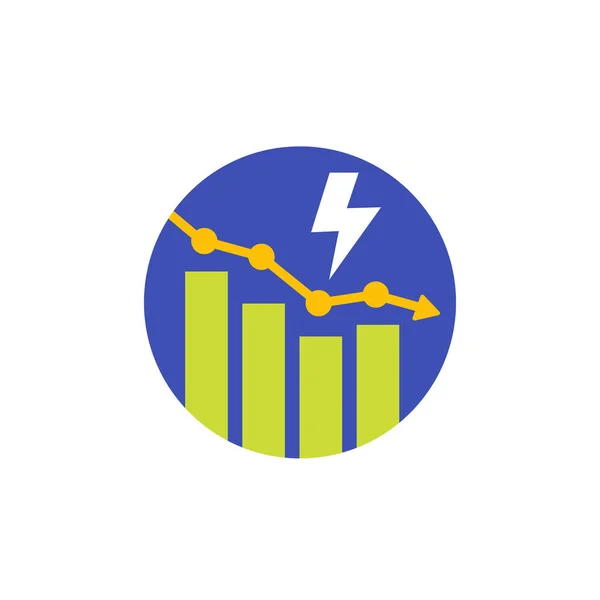 Power consumption decrease, reduction vector icon
