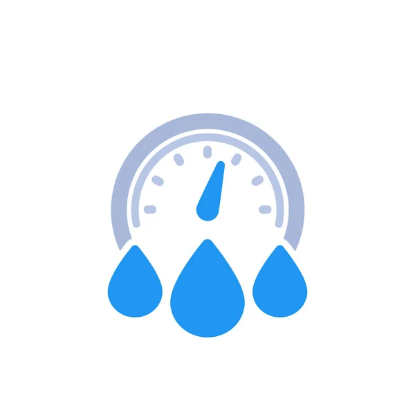 Wasserverbrauch Symbol auf weiß — Stockvektor