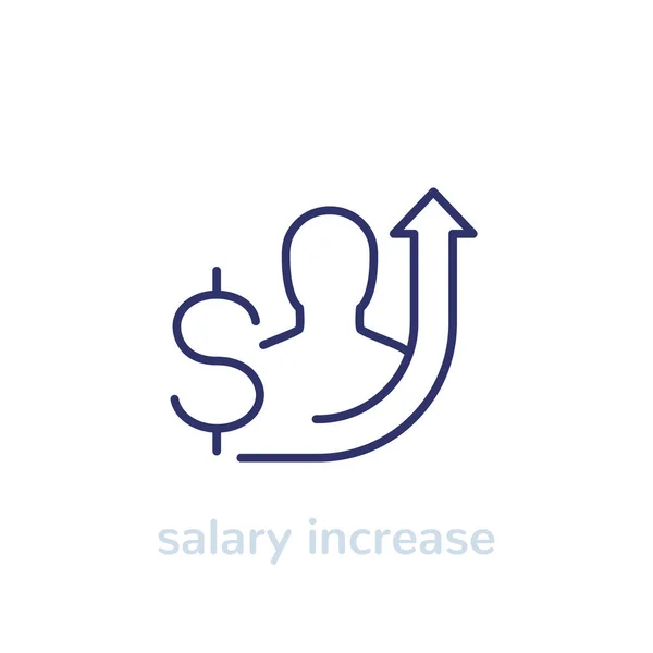 Augmentation de salaire ligne icône sur blanc, vecteur — Image vectorielle