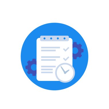 Proje yönetimi simgesi, düz tasarım