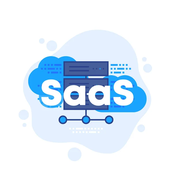 Saas, Software como ilustración vectorial de servicio — Vector de stock