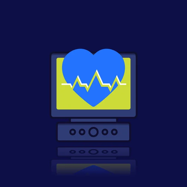 Ecg, icono de electrocardiograma para web — Vector de stock