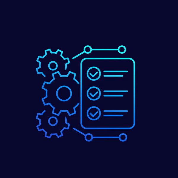 Procedimentos ícone, design vetorial linear —  Vetores de Stock