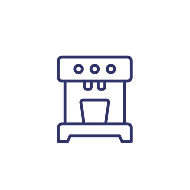 kahve makinesi çizgi simgesi beyaz üzerine