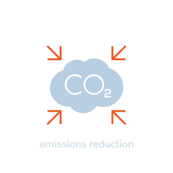 Co2, emissions reduction vector icon on white — Stock Vector