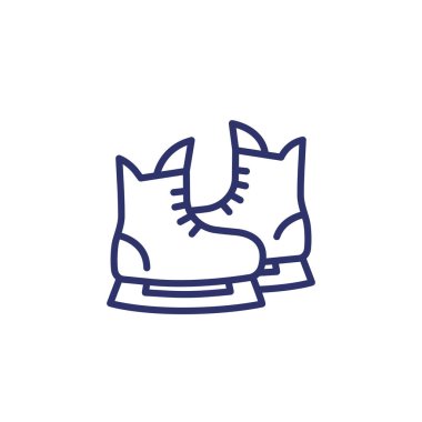 Buz pateni çizgi simgesi beyaz, vektör