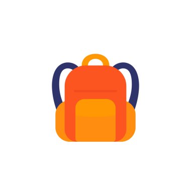 sırt çantası simgesi beyaz, vektör