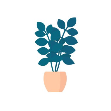 Beyaz tencerede kapalı bitki, vektör