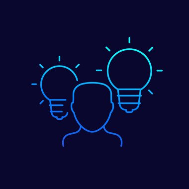 fikir veya içgörü çizgisi simgesi, vektör sanatı