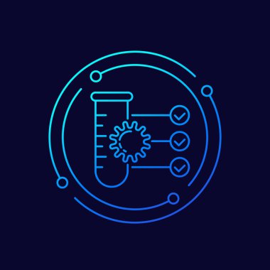 Virüs ve test tübü çizgi vektör simgesi