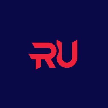 RU harfleri logo tasarımı, vektör