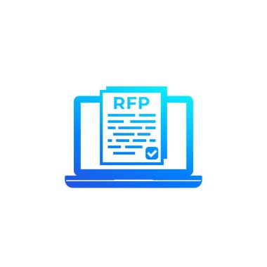 Beyaz üzerine RFP vektör simgesi