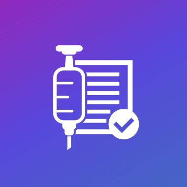 Aşı kontrolü, tıbbi vektör simgesi