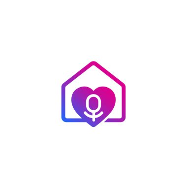 Podcast vektör logosu beyaz