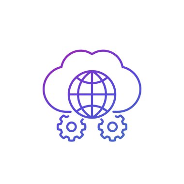 beyaz üzerine bulut ve ağ çizgisi simgesi