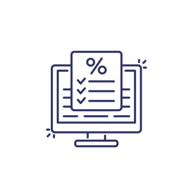 çevrimiçi kredi çizgisi simgesi beyaz, vektör