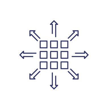 Dağıtım simgesi, beyaz çizgi