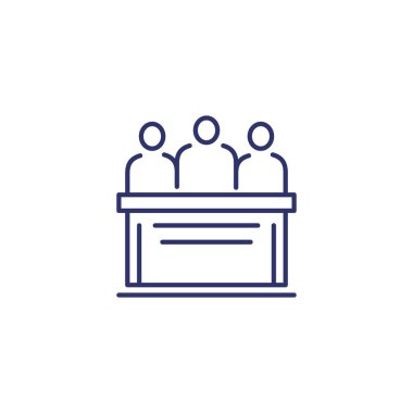 komite simgesi beyaz çizgi üzerine