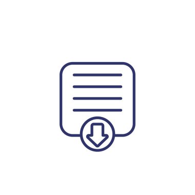 belge indirme simgesi satır biçimi, vektör