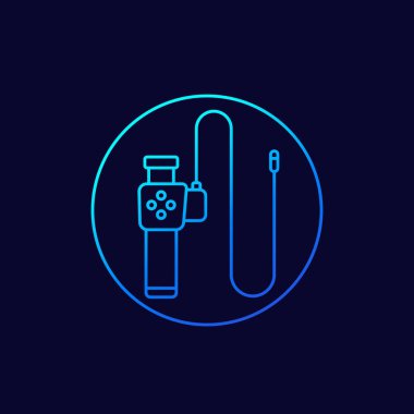 endoskop, kolonoskopi vektör çizgisi simgesi