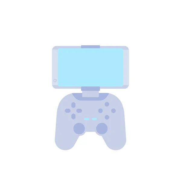 Manette de jeu pour icône de téléphone intelligent sur blanc — Image vectorielle