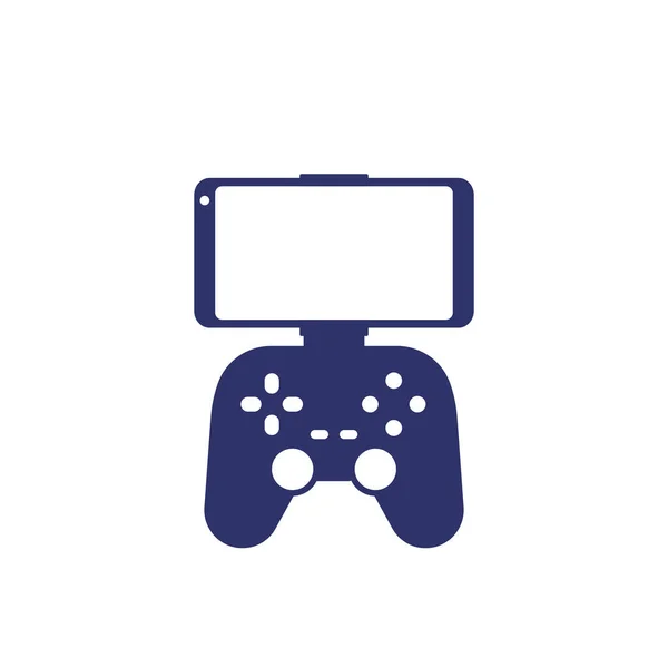 Gamepad para el icono del teléfono inteligente en blanco — Archivo Imágenes Vectoriales