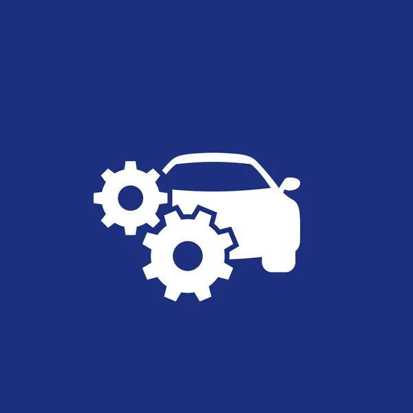 Car maintenance, service icon with auto and gears — Stock Vector