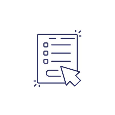 çevrimiçi araştırma çizgisi simgesi, vektör